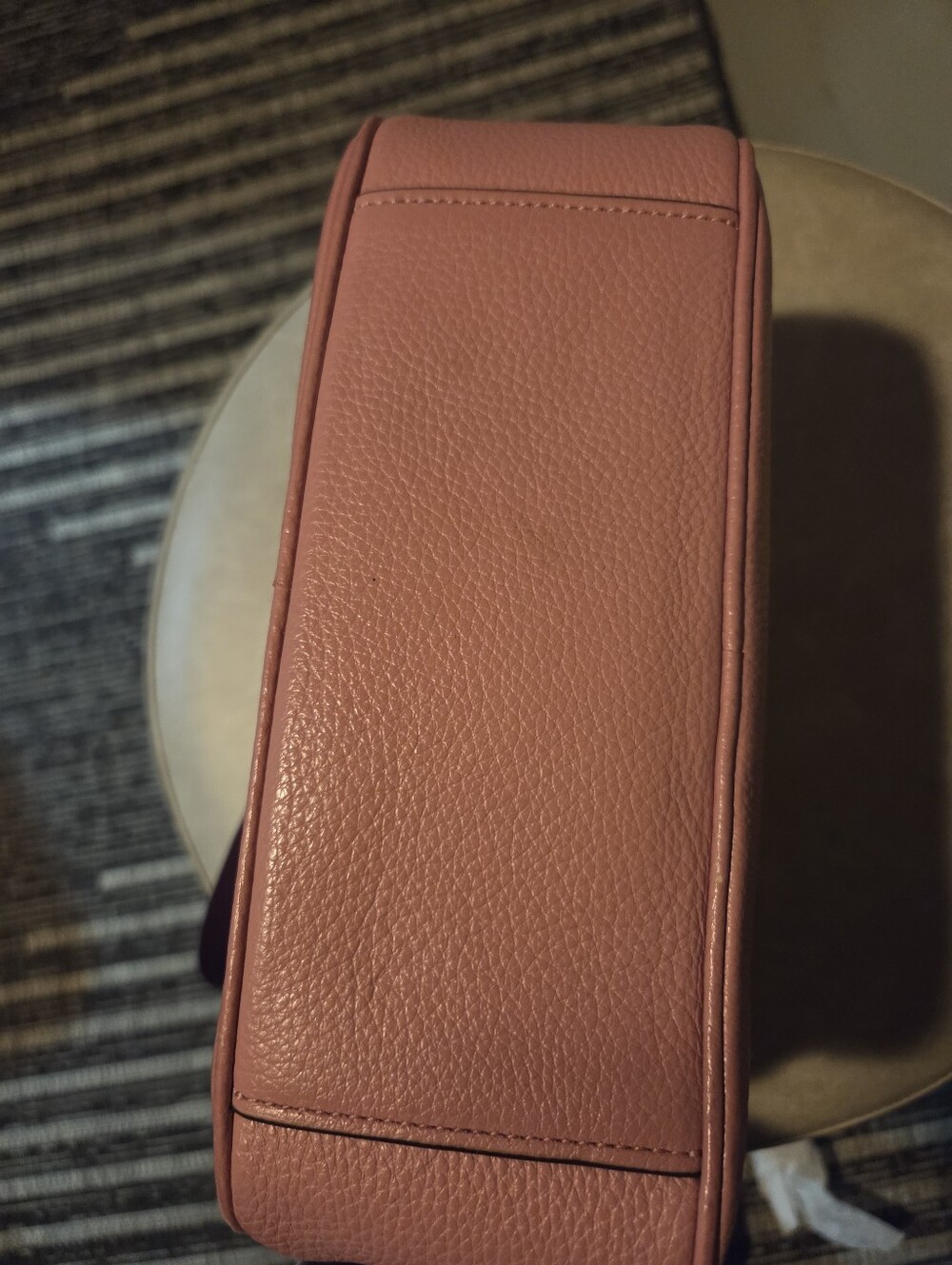 Coach Jes C5805 Pink Gold Pebbled Leather Camera Crossbody Bag Reversible Strap - Picture 7 of 16